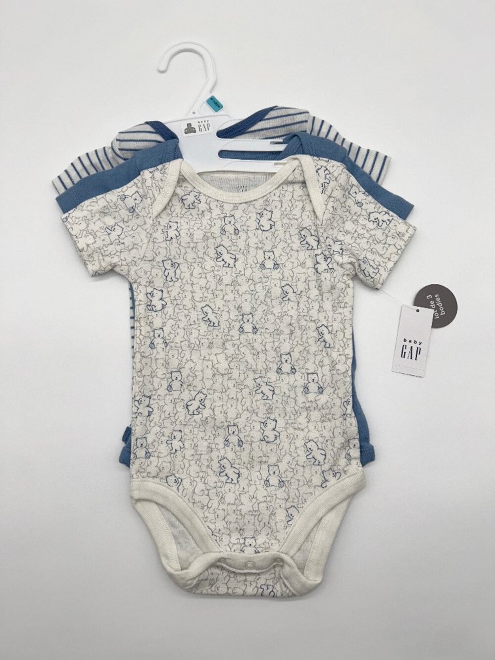 NWT Baby Gap Boys 6-9M 100% Cotton 3pc Bear Creeper Set